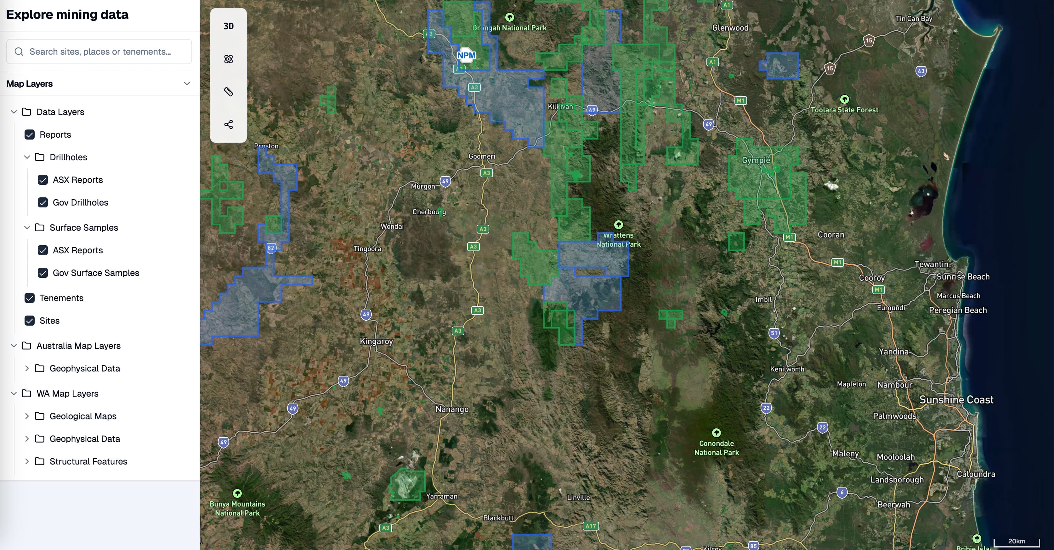 Australia-wide geological data view